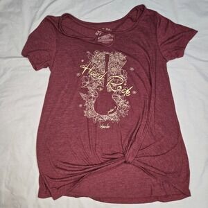 Hard Rock Guitar Company Shirt Orlando Top Maroon Women's Size Large Souvenir‎
